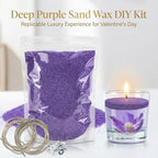 Sukh Deep Purple Candle Sand with Wick - 430G(0.94lb) Sand Candle with Wicks Refillable Candles for Weddings, Dating, Halloween, Christmas - color: Deep Purple