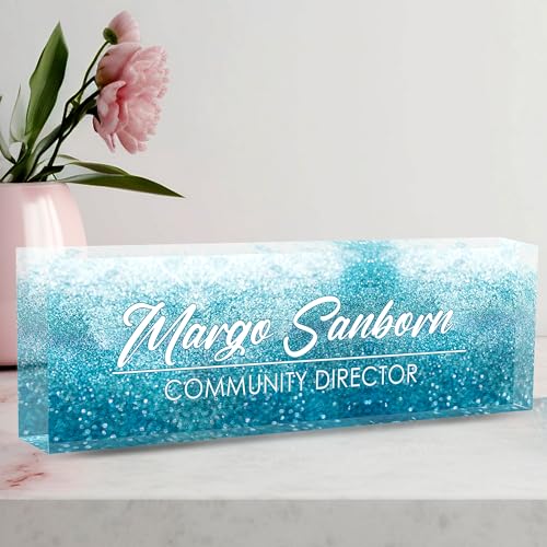 Personalized Name Plate for Office Desk Decor, Custom Gifts for Boss, Manager, Teacher, Nurse, Doctor, Lawyer, Employee Appreciation - color: Crystal 2