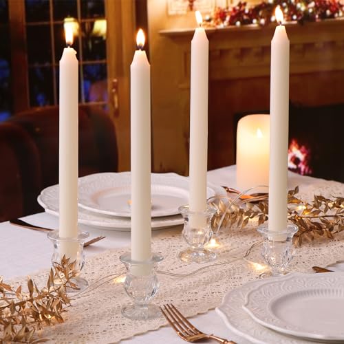Letine Candlestick Holders Set of 12-2.5" H Taper Candle Holders Bulk - Clear Glass Candle Holder for Rustic Wedding Centerpiece Table Decorations, Valentine's Day & Thanksgiving Decorations Indoor - color: Clear