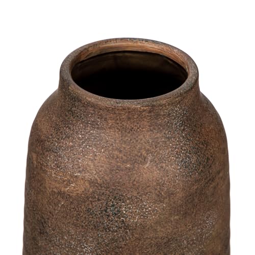 Briful Ceramic Flowers Vase Home Decor, Kitchen Dining Farmhouse Table Vases, Rustic Vintage Living Room Bathroom Bedroom Decorations for Office Coffee Desk Fireplace Shelf Mantel (11” Tall, Brown) - color: Brown, size: 11 Inch