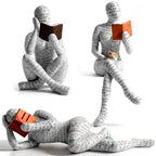 3 Packs Reading Women Thinker Statue, Modern Abstract Decoration on Shelf Table Desk, Home Decor for Living Room, Office