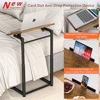 Tv Tray Table Set of 2, 8-Level Adjustable Height Couch Side Table，90° Tilt Angle Adjustments C-Shaped End Table, with Phone & Tablet Slot Sofa Computer Desk for Couch, Sofa, Bed, Chair, Living Room - size: 2 pcs