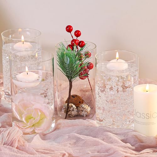 TBWIND 12pcs Glass Cylinder Vases for Centerpieces, 6 Inch Clear Flower Vases for Wedding Decorations and Indoor Home Decor, Hurricane Candle Holder for Table Shelf, Party - size: 12 Pack 6 Inch