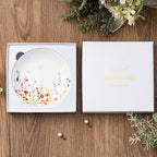 Crisky Initial Jewelry Tray Ring Dish & Gift Box, Ceramic Flower Trinket Dish for Rings Earrings Necklaces Keys, Bridal Shower Engagement Birthday Gift for Women, Friends 4.57" (Gold Foil V - style: Initial V
