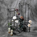 Efavormart Set of 4 - Matte Black Wedding Flower Stand - Metal Vase Column Stand - Geometric Centerpiece Vase - 16", 24", 32", 40" - color: Matte Black, size: 4 Pack 16‘’24‘’32‘’40‘’