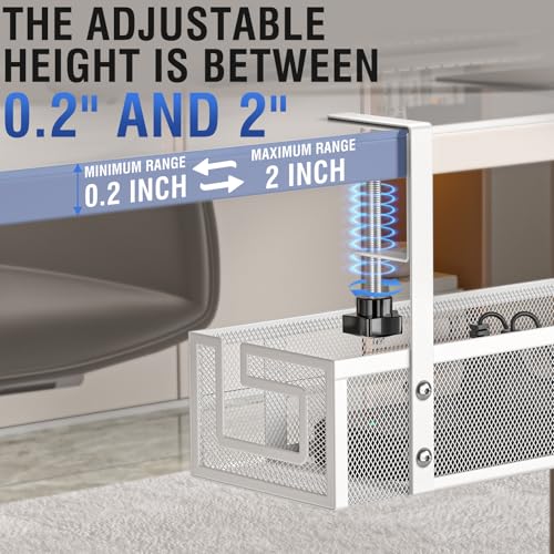 Under Desk Cable Management Tray, GZOKMOG 15.75" No Drill Cable Management Under Desk, Heavy Duty Metal Cord Organizer, Home Office Wire Management for Standing/Gaming Desk, 1 Pack White - color: White-1 pack