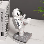 White Book Ends for Kids, Upgraded Astronaut Bookends Resin Spaceman Book Holders for Shelves Sturdy Book Stopper Book Ends to Hold Books Unique Outer Space Book Shelf Ends(F2-Silver Color) - color: Astronaut F-silver