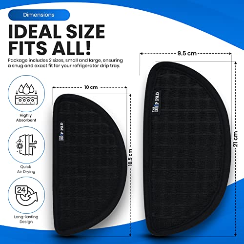 Refrigerator Drip Catcher for Water Tray, Protects Ice and Water Dispenser Pan From Spills, Mineral Build-Up and Water Splatter (2 pack, Black) (Semi-Circular) - style: Black Semi-Circular