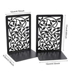 Tree Design Modern Bookends for Shelves, Metal Bookend Decorative Bookends Tree Bookends Supports, Unique Black Book Stoppers Black Non-Skid Book Stopper for Home Office School