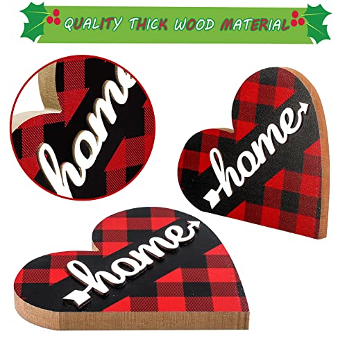 Jetec 2 Pcs Rustic Wooden Heart Table Decor, Daisy Farmhouse Home Decor, Bless This Home & Be Kind Sign for Living Room, Dining Room, Shelf & Mantel, Ideal Housewarming & Birthday Gift(Stylish Style) - style: Stylish Style