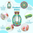 ILYUFO Diamond Art Kits for Adults, DIY Vase Diamond Art, Diamond Painting Kit, Ideal Desktop Ornaments & Thoughtful Female Gifts (Psychedelic) - color: Psychedelic