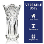 CS Crystal Vase 12-inch high, Cabbage Design, for Flowers & Decor. Lovely Nice Shiny Piece. Perfect as a Gift, Suitable for All Occasions - style: Cabbage Design