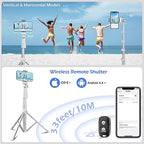 Sensyne 67" Phone Tripod & Selfie Stick, Extendable iPhone Tripod Stand with Wireless Remote and Phone Holder, Compatible with Cell Phone, Camera (Silver) - color: Silver, size: 67-inch