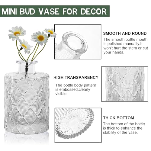 Arme 20 Pcs Bud Vase Set, Mini Vases for Flowers, Small Vintage Glass Vase for Centerpieces, Cute Clear Bud Vases for Home Flower Wedding Decorations - color: Clear-20pcs, size: 20 Pcs
