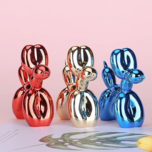 Blue Balloon Dog Decor,Balloon Animal Decor,Shelf Decor Preppy Room Decor,Cute Statue Home Decor, Bedroom Modern Sculpture Desk Decor,Office Gold Decorations Small Figurines - color: Blue, size: 3.9*3.9*1.5inch