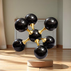 Luxurious Black Crystal and Alloy Molecular Ball Living Room Desktop Decoration Crystal Molecules, for Birthday Friends Gatherings, Home or Office Counter Decoration Accessories