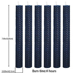 DEYBBY Natural Beeswax Taper Candles,Honeycomb Design Hand-Rolled Beeswax Candles, Dripless and Smokeless, Set of 6 Flat Top (Blue) - color: Dark Blue, size: 6 Pack