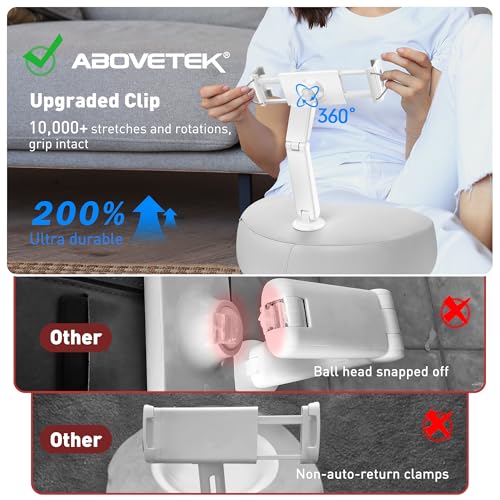 AboveTEK Tablet Pillow Stand for Bed, Hands-Free 360° Adjustable iPad Pillow Holder for Lap Reading w/Soft Bean Bag, Ideal Gift for Mom, Fits 4.7" to 12.9" Tablet, Phone, Kindle - Gray - color: Gray