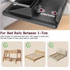 Bedside Shelf, Clip On Nightstand, Bedside Table Tray Organizer，Bedside Shelf for Bunk & Loft Beds，Black (Black) - color: Black