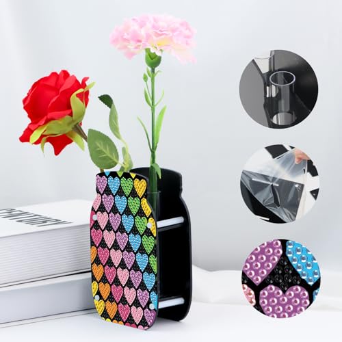 Tontut Diamond Painting vase Love DIY Flash Diamond Three-Dimensional Decorative vase Handmade Creative Crafts Suitable for Living Room Desktop Ornaments Home Decoration Creative Gifts - color: Love