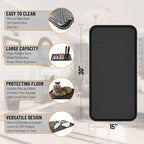 Ottomanson 15" x 30" Multi-Purpose Boot Tray – Waterproof Shoe & Pet Feeding Spill Tray, Litter Box & Pee Pad Holder, Painting & Planting Mat, 1.2" Raised Edge Floor Protection - color: A Black, size: Tray - 15" x 30"