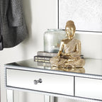 Deco 79 Polystone Buddha Decorative Sculpture Meditating Home Decor Statue with Engraved Carvings and Relief Detailing, Accent Figurine 6" x 4" x 8", Gold