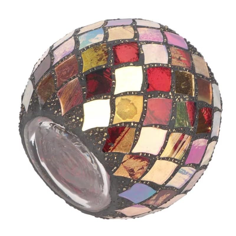Mosaic Glass Tea Light Holder Scented Candle Holder Romantic Red for Home