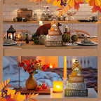 Lineshading 4 Pcs Thanksgiving Decoration for Home Wooden Turkey Decor Thanksgiving Table Centerpiece Fall Tiered Tray Decor Rustic Decorative Turkey Block Signs Gift for Home Kitchen Shelf - style: Elegant Turkey