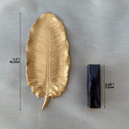 Metal Jewelry Dish, Small Leaf Shaped Ring Holder Jewelry Organizer, Trinket Dish Vanity Tray for Dresser Christmas Birthday Wedding Gifts - color: Small Banana Leaf-Gold