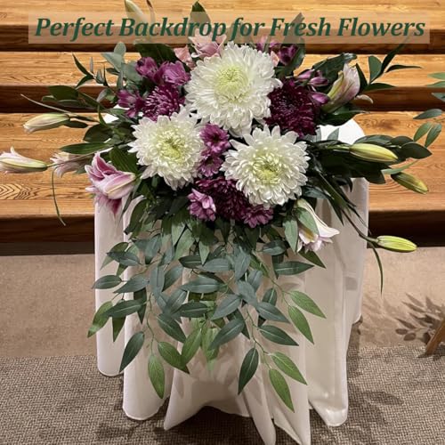 18Pcs Italian Ruscus Greenery Stems Artificial Silk Greenery Leaves Garland Vines Hanging Spray for DIY Wedding Arch Bouquet Filler Table Centerpieces Home Indoor Decor - color: Green 18pcs, size: 23 inch