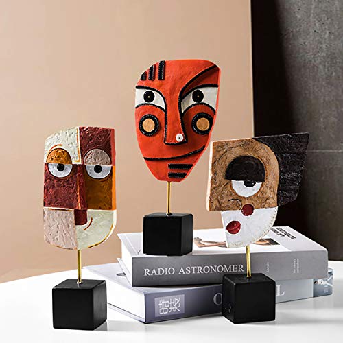 4 PCS - Handcrafted Statues Resin Abstract Sculpture for Home Decor Modern,African Art Tribal Figurines Decorations Items Accents Influencer Picks for Bookshelf,TV Stand,Living Room,Nightstand - color: Multiple Styles, size: 4 PCS