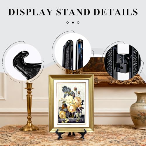 2pcs Black Acrylic Easel Stands 3 Inch Small Display Holders for Table Numbers Photos Cards Mini Decor Office Desk Shelf Decor Dark Plate Stand - color: Black, size: 3inch