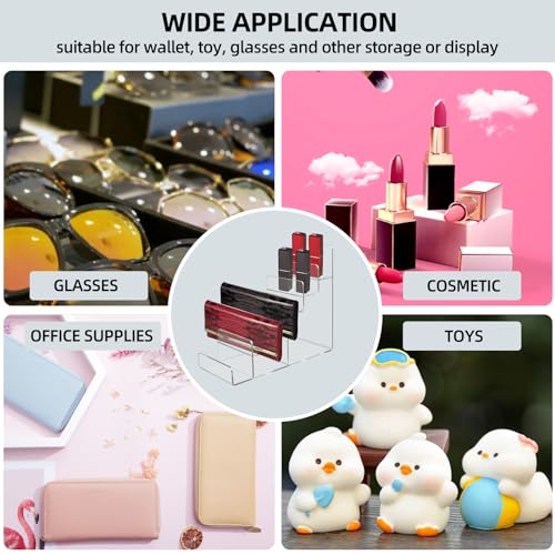 Acrylic Wallet Display Stand Purse Handbag Organizer, Clear Jewelry Riser Display Stand Purse Display Rack, Acrylic Display Shelf for Cosmetic Perfume Jewelry Sunglasses Handbag (2 PCS-6 Tier) - size: 2 PCS-6 Tier