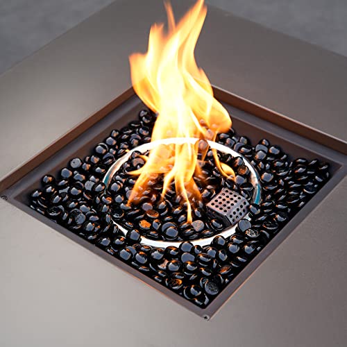Mr. Fireglass 10 Pound Fire Glass Beads, 1/2" Reflective Round Fire Glass Drops for Fireplace Fire Pit & Lanscaping, High Luster Onyx Black (Pack of 2) - color: Onyx Black, size: 1/2 inch, 10 Pounds (Pack of 2)