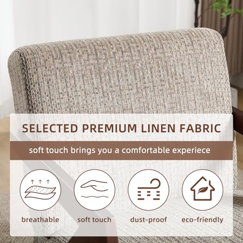 INZOY Mid Century Modern Accent Chair with Wood Frame, Upholstered Reading Armchair with Soft Linen Fabric, Accent Chair for Living Room Bedroom Apartment, Easy Assembly, Brown - color: Chenille Brown
