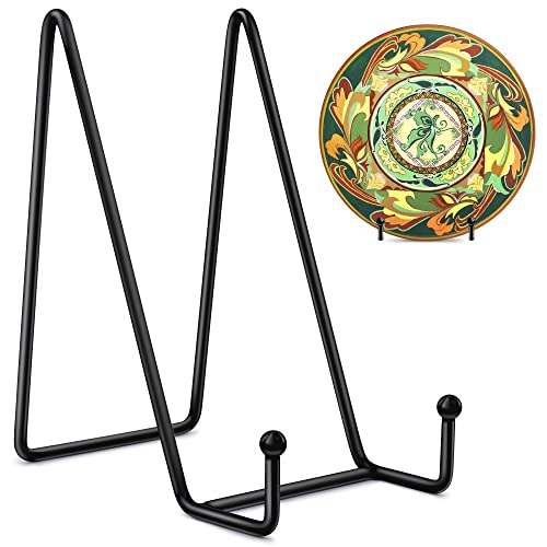 Mocoosy 2 Pack 6 Inch Display Stands for Plate - Black Metal Iron Easel Plate Holder Stands Frame Holders for Displaying Photos, Pictures, Decorative Plate Dish and Tabletop Art - color: Black, size: 6 Inch
