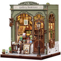 Fsolis Book Nook Kit – Booknook 3D Wooden Puzzles for Adults DIY Miniature Kit Tiny House Gifts for Book Lovers Women（Gallery Bookstore） - style: Gallery Bookstore
