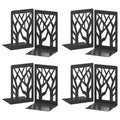 VFINE 8-Piece Metal Bookends for Shelves, Black Tree Book Ends for Books, Decorative Desk Book Organizer, Non-Skid Shelve Bookends for Home Office Shcool Supplies - style: Black bookend 4 pairs