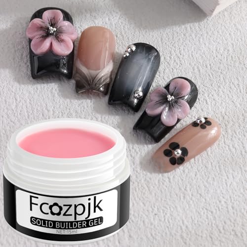 Fcozpjk Solid Builder Nail Gel, Nude Pink & Skin Color, Non-Sticky Hard Gel for Nails, 3D Sculpting, Extension, Salon Supplies - color: 02-03