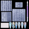 Laza 4pcs Ocean Silicone Nail Art Molds, 3D Mermaid, Starfish, Seashell, Jellyfish Nail Charms Molds Clear Modeling Templates Silicone Beach Nails Pattern Nail Tools with Sculpture Pen for Nail Design - color: Ocean world