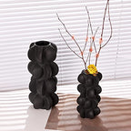 9-Inch Ceramic Flower Vase for Modern Farmhouse Decoration, Flower Vase for Home Decor Living Room, Home, Office, Centerpiece,Table and Wedding (Small, Black)