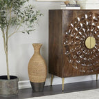 Deco 79 Seagrass Handmade Decorative Vase Tall Woven Floor Centerpiece Vase, Vase for Home Decoration 11" x 11" x 27", Brown - size: 11" x 11" x 27"