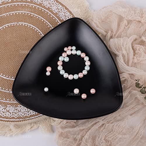 AUEAR, A5 Melamine Trinket Dish Decorative Jewelry Tray Ring Holder Organizer for Keys Food Safe Dishware Black (Triangle)
