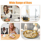 3 Pcs 12 Inch Gold Round Serving Tray, Stainless Steel Decorative Plate for Jewelry Makeup Organizer, Vanity Bathroom Coffee Table Dessert Display
