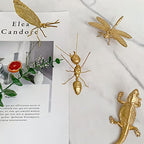 Gold Ant Sculpture Solid Metal Insect Ornament Mini Ant Figurine for Home Office Garden Desktop Decor - style: Ant