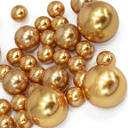 300 Floating Gold Pearls- Large Sizes- 12 Warm White Submersible LED Fairy Lights Strings with Hidable & Submersible Batteries- Fills 4 Gallons for Your Vases - color: Gold, size: 4pk+liteww