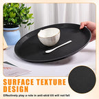 Zopeal 8 Pieces Black Round Restaurant Serving Tray, Plastic Non Slip Surface Food Meals Server Tray with Raised Edges for Home, Kitchen, Restaurant, Cafeteria, Bar (14") - size: 14"