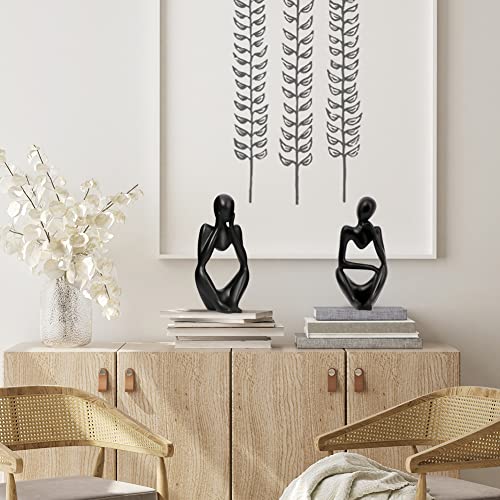 INNOLITES Resin Statue Thinker Style Decoration Abstract Sculptures Collectible Figurines for Home Decor Modern Office Shelf Desktop (Black-Right) - color: Black-right