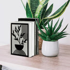 Peacoblue Metal Bookends for Shelves, Modern Decorative Heavy Duty Study Book Ends Stoppers for Office, Desk, Shelf, Room 5.3"x4.3"x7.9" Cast Iron Simple Tall Bookends 1 Pair (Bohemian Leaves) - style: Bohemian Leaves