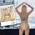 Gold Decor for Living Room Bedroom Bookshelf, Heart Hands Sculpture Decoration, Personalized from Daughter Son Wife (No Bracelets)